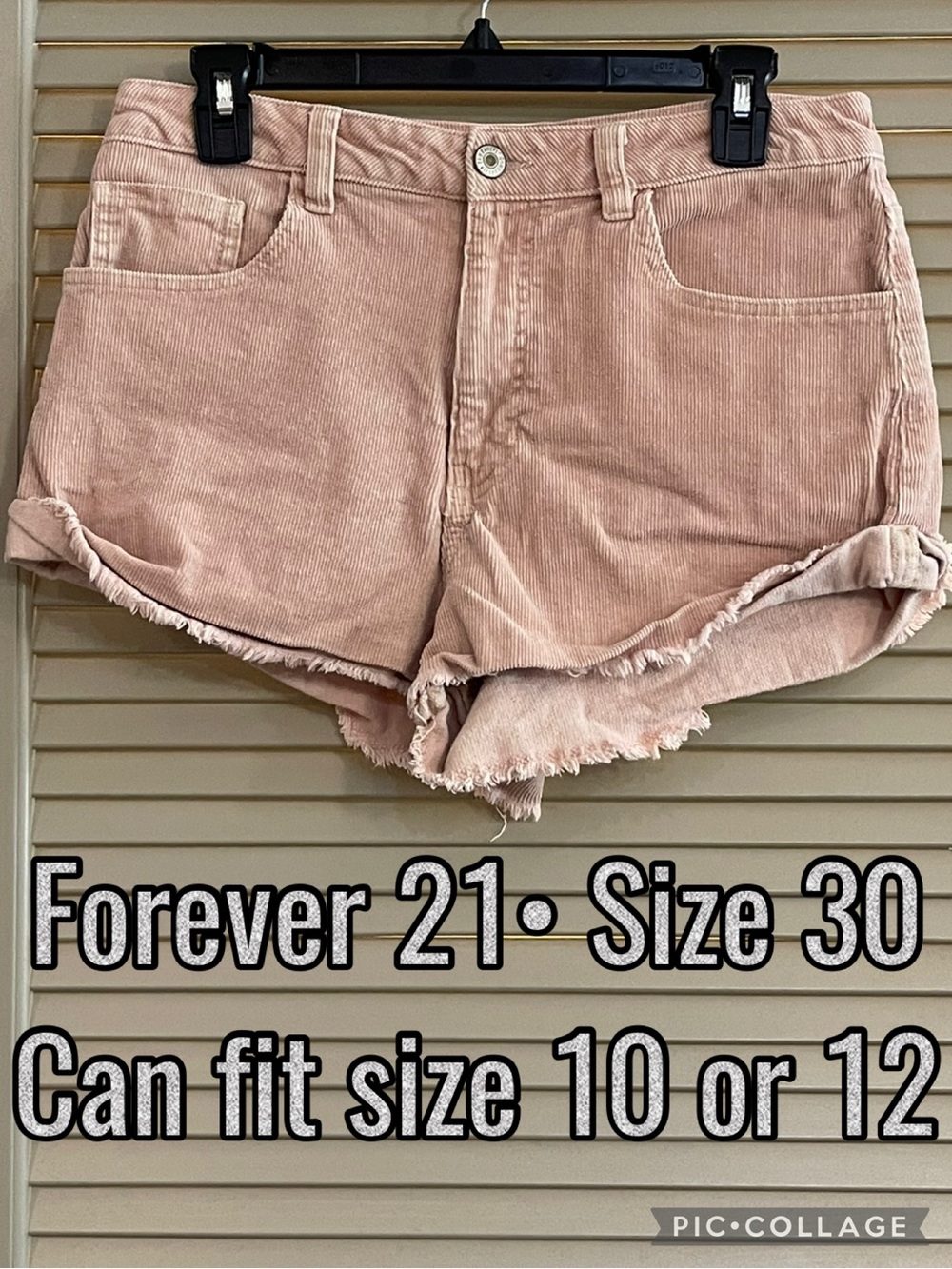 Forever 21 Blush Pink Corduroy Frayed Hem Shorts